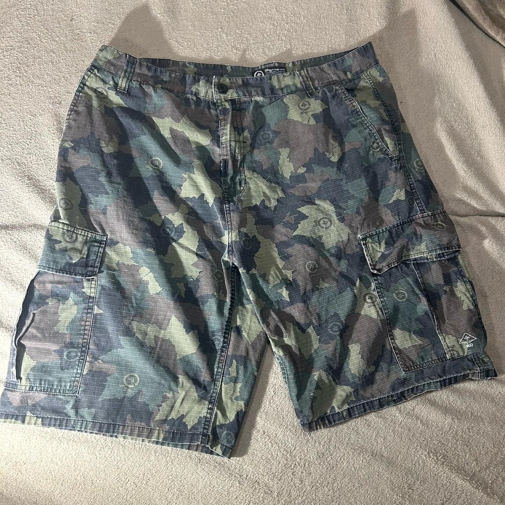 LRG Lifted Research Group Cargo Shorts Mens 38 Classic C47 Fit Camo Y2K